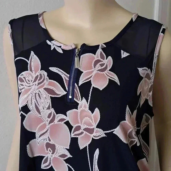 TOP BLOUSE BLUE AND PINK JSJ - Picture 4 of 7